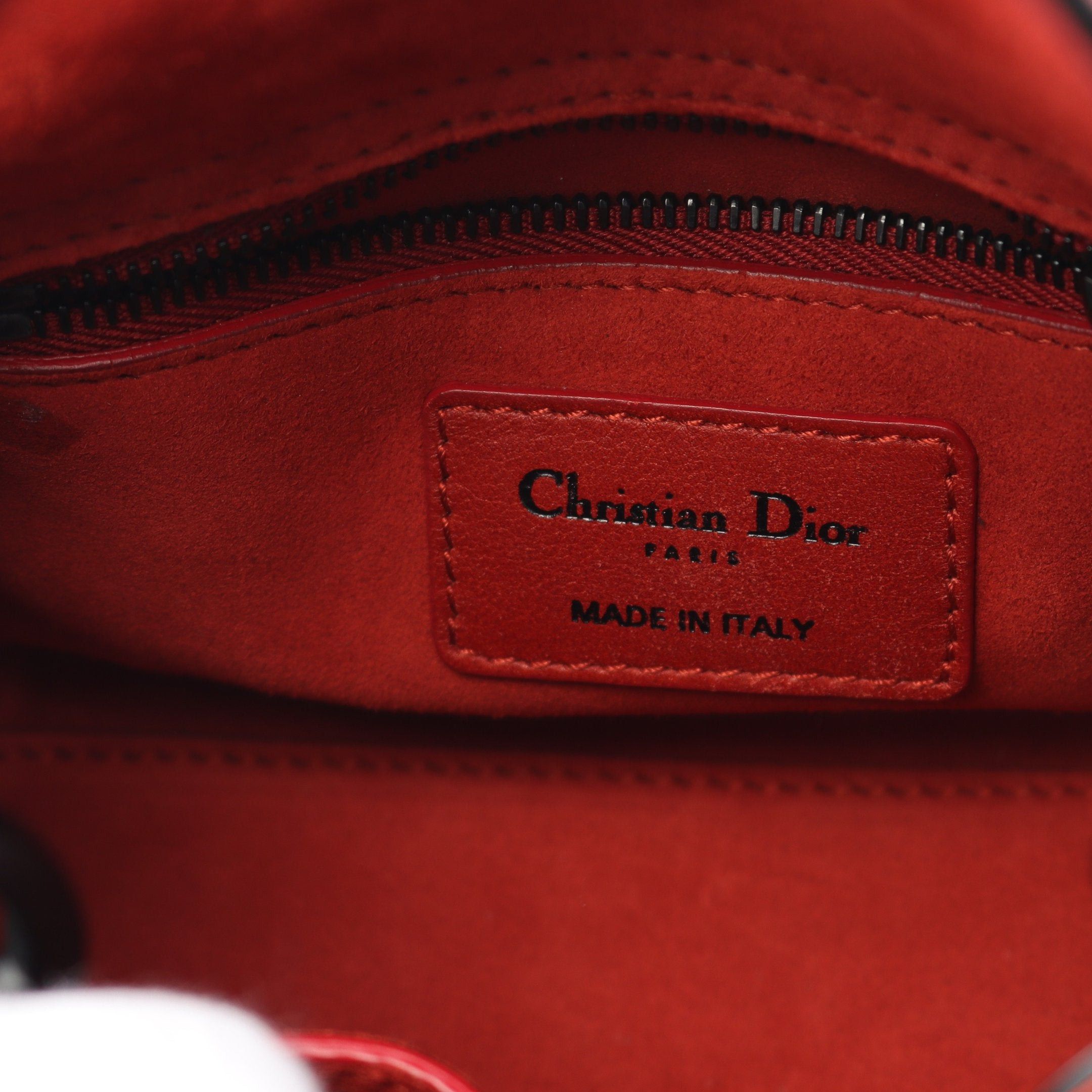 Dior Dior Lady Dior Mini Handbag Leather Red Size ONE SIZE - 4 Thumbnail