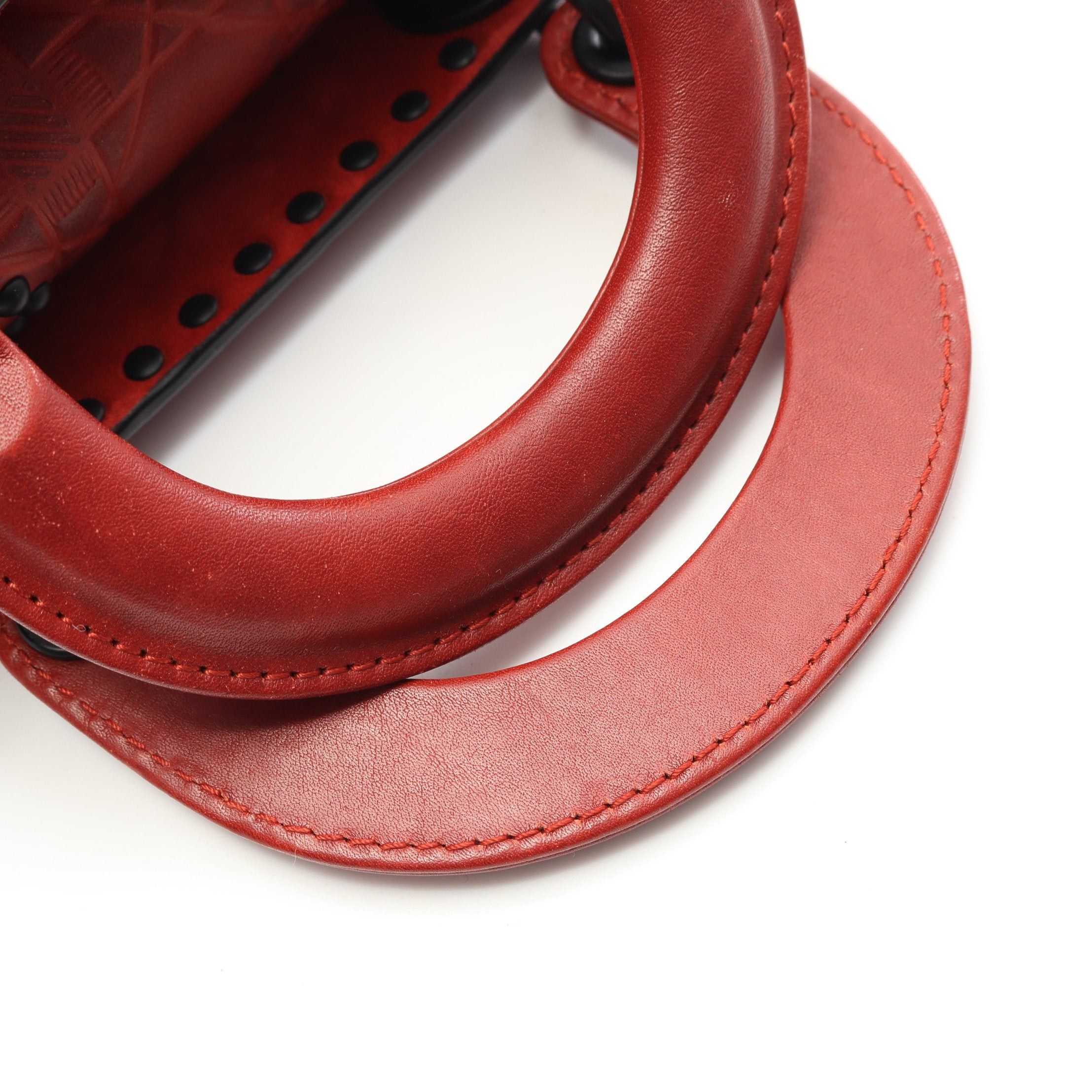 Dior Dior Lady Dior Mini Handbag Leather Red Size ONE SIZE - 6 Thumbnail