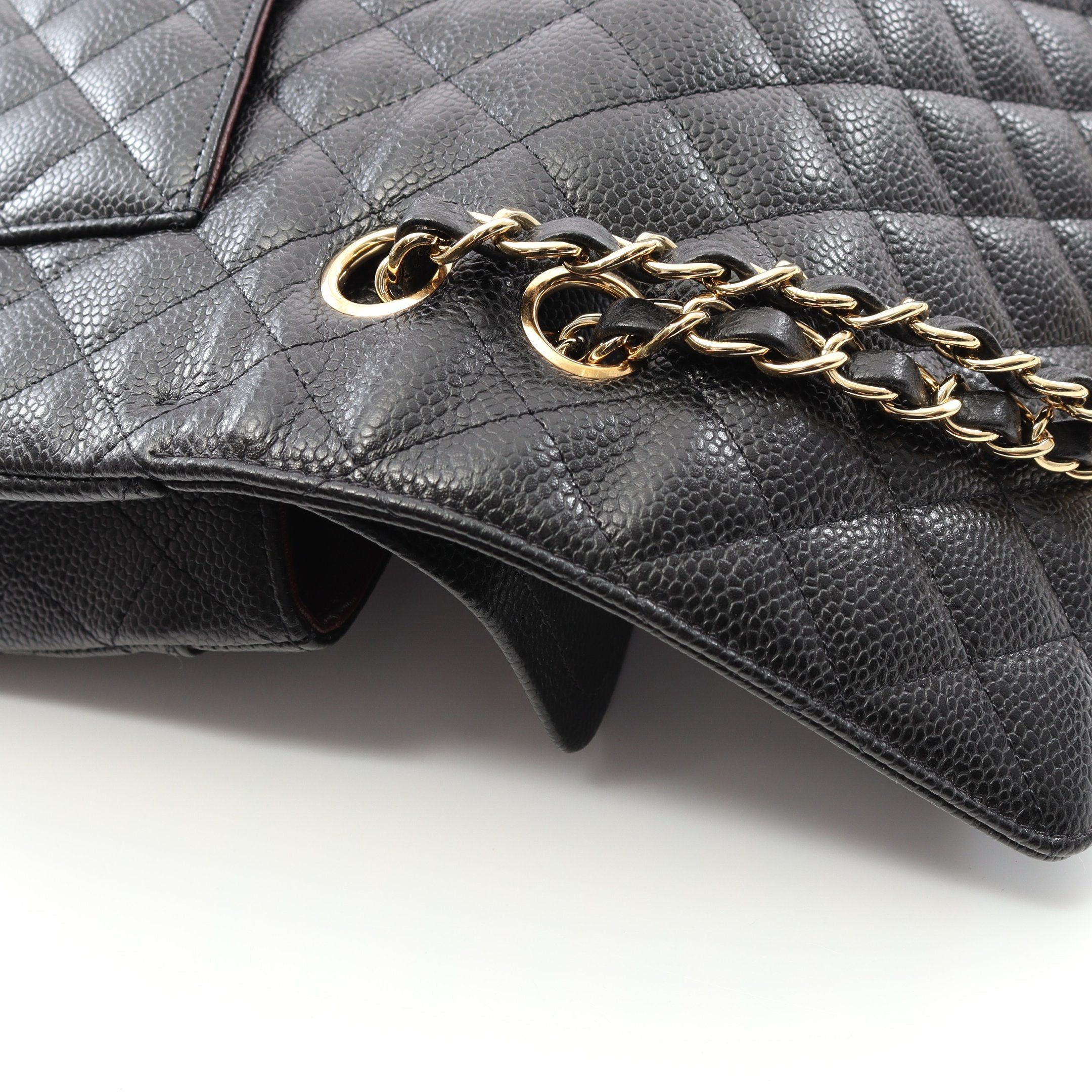 Chanel Chanel Matelasse Double Flap Chain Shoulder Bag Caviar Skin Black Gold Hardware Size ONE SIZE - 8 Thumbnail