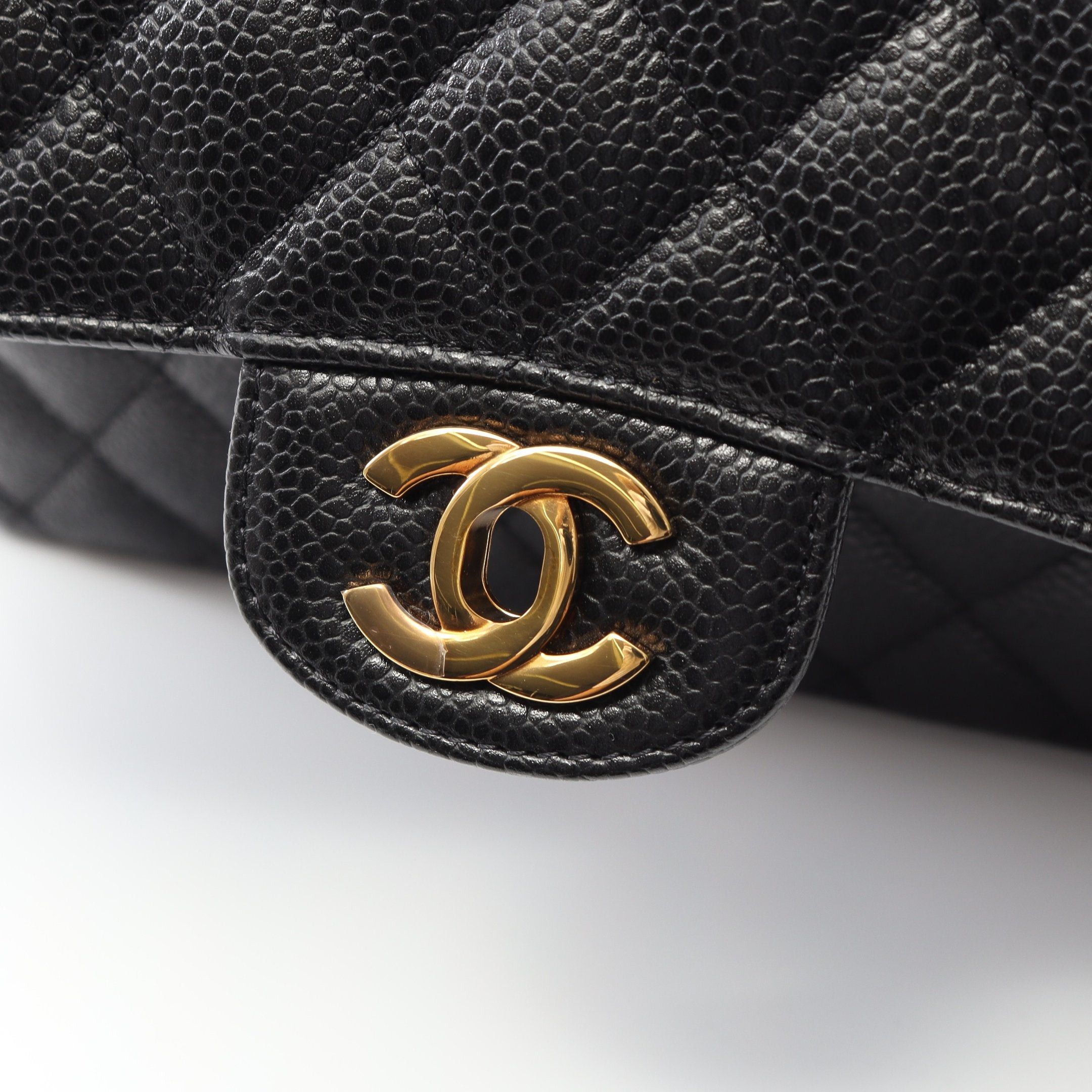 Chanel Chanel Matelasse Double Flap Chain Shoulder Bag Caviar Skin Black Gold Hardware Size ONE SIZE - 10 Thumbnail