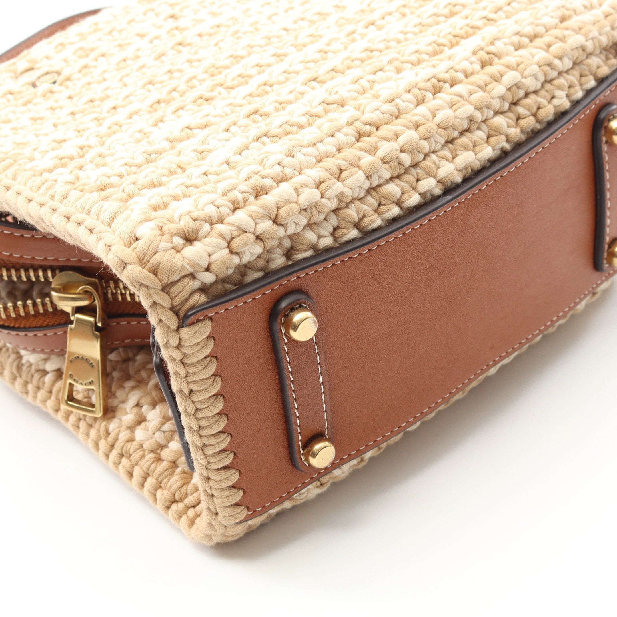 Coach Coach Rogue 20 Handbag Fabric Leather Beige Brown Size ONE SIZE - 6 Thumbnail