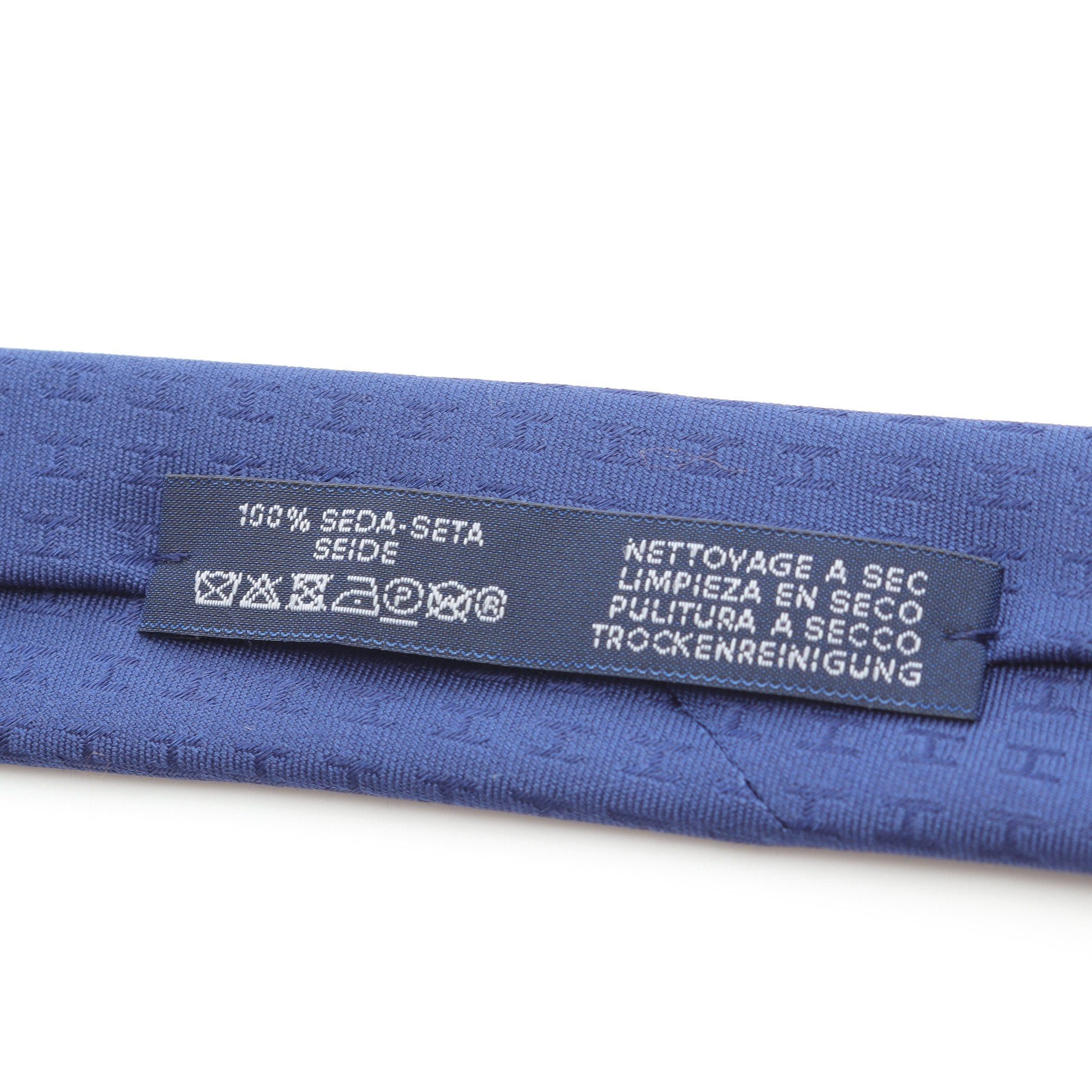 Hermes Hermes H Pattern Tie Silk Dark Blue Size ONE SIZE - 5 Thumbnail