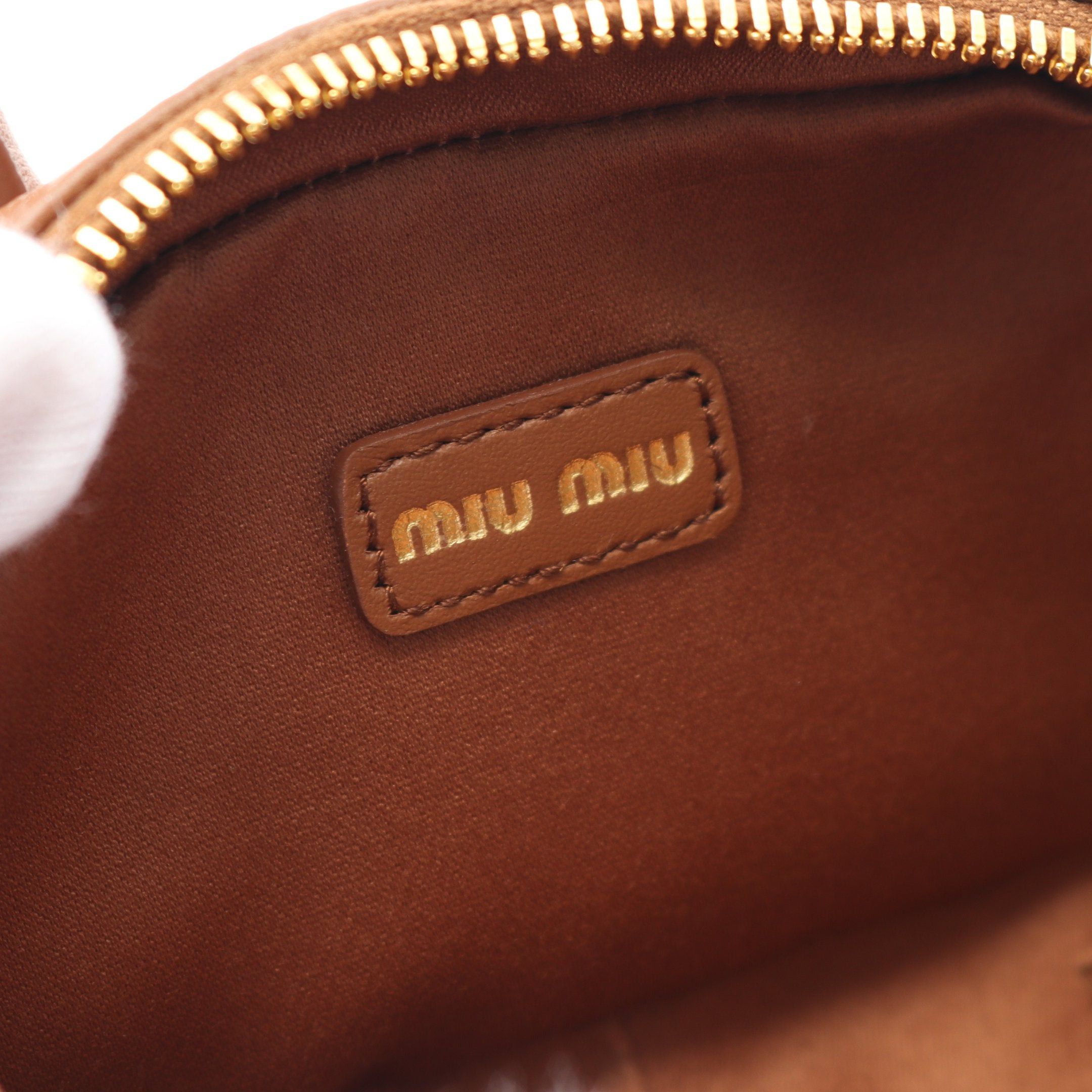 Miu Miu Miu Miu Bow Micro Bag Handbag Leather Brown Size ONE SIZE - 4 Thumbnail