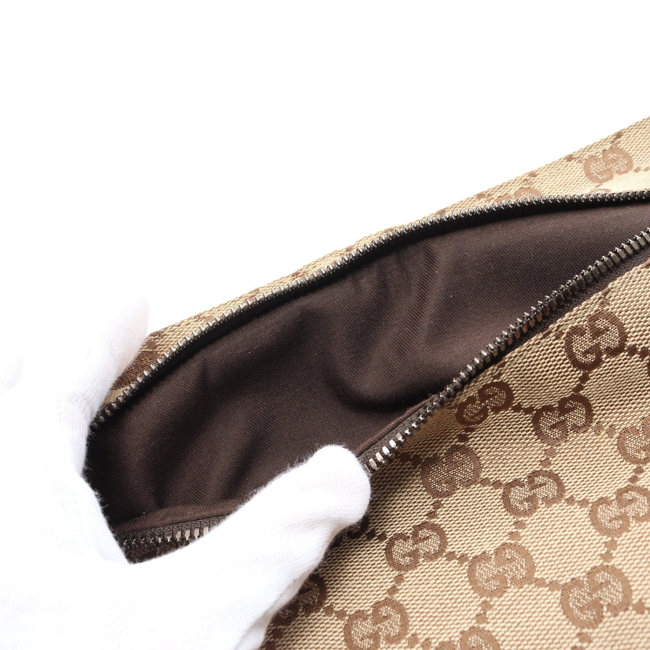 Gucci Gucci Gg Canvas Body Bag Waist Leather Beige Dark Brown Size ONE SIZE - 8 Thumbnail