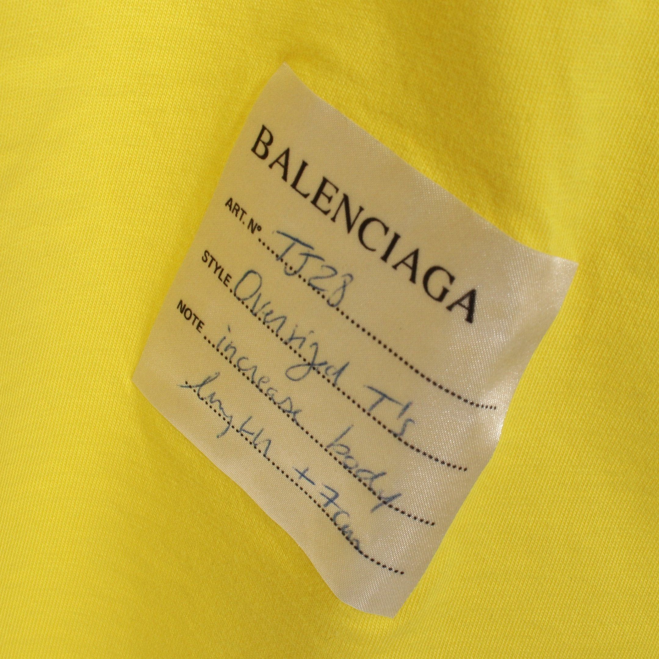 Balenciaga Balenciaga Sample Sticker T-Shirt Cotton Yellow Size ONE SIZE - 7 Thumbnail