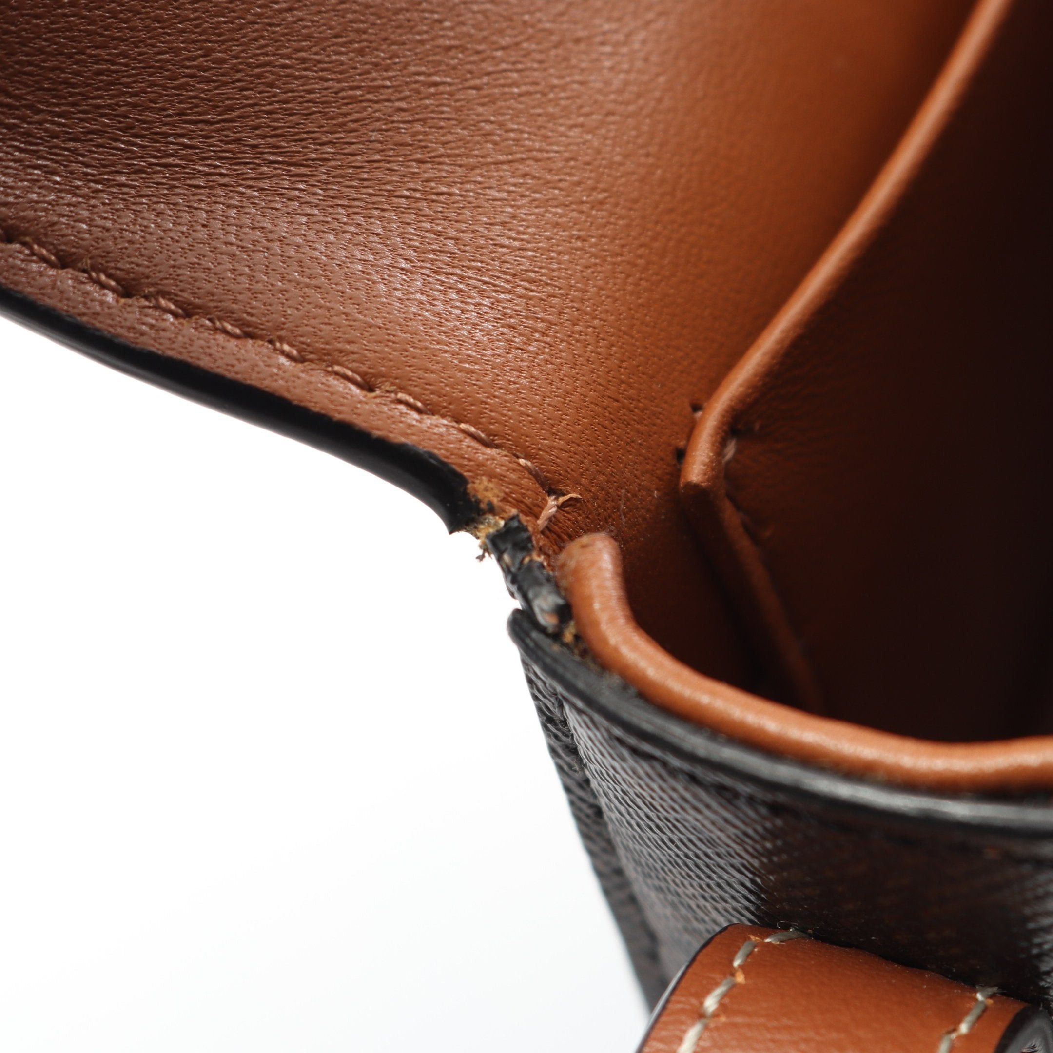 Celine Celine Claude Triomphe One Shoulder Bag Leather Black Brown Size ONE SIZE - 7 Thumbnail