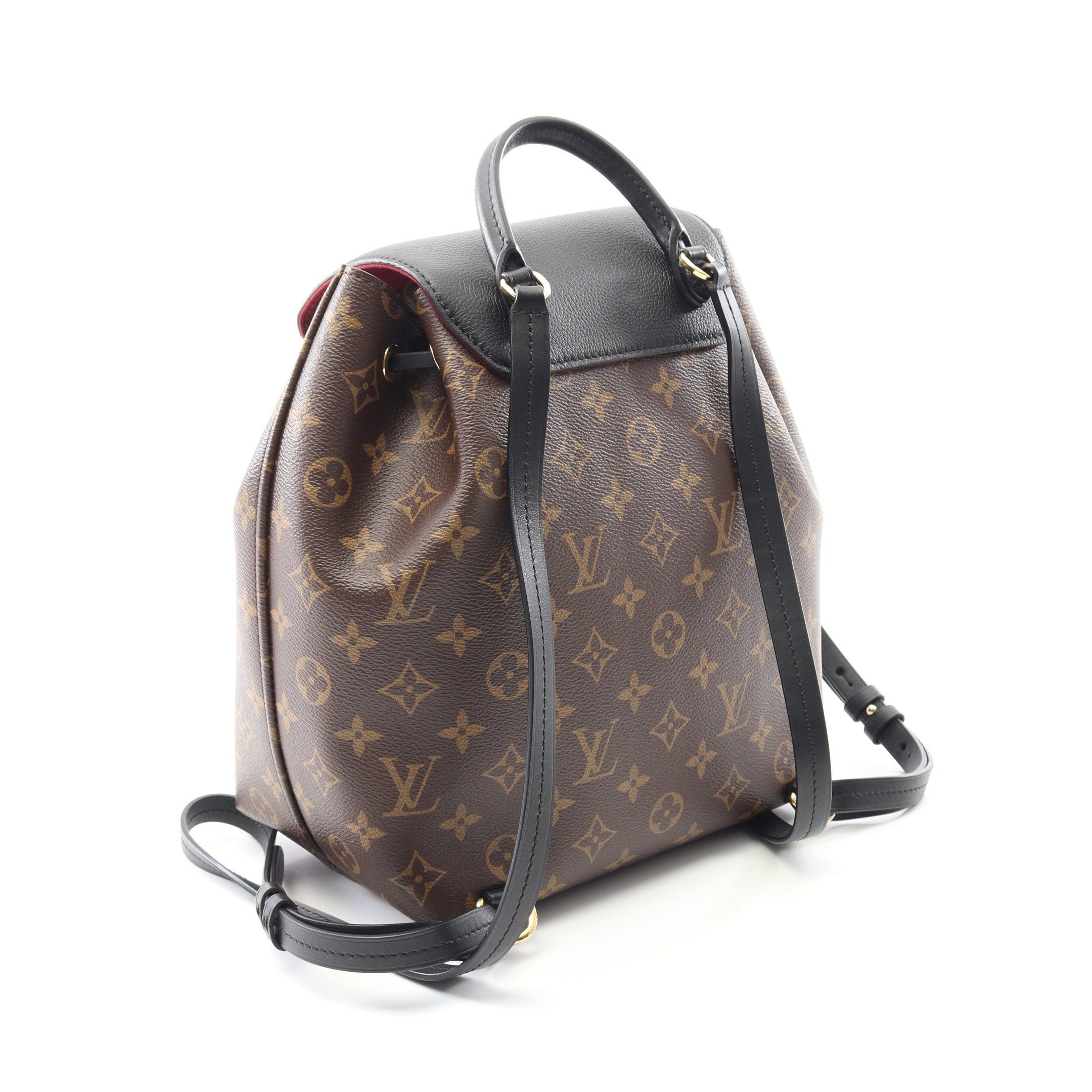 Louis Vuitton Louis Vuitton Montsouris Nm Pm Monogram Backpack Rucksack Leather Brown Black Size ONE SIZE - 2 Thumbnail
