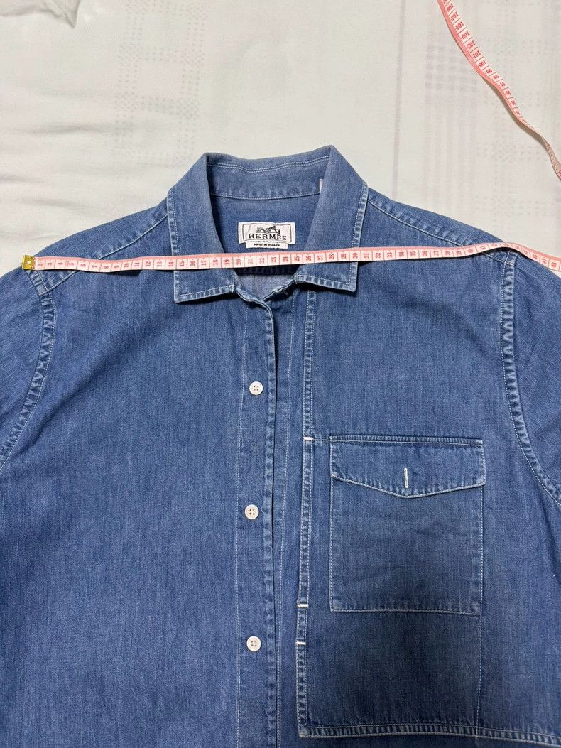 Hermes Hermes Short Sleeve Denim Shirt Jacket Size US M / EU 48-50 / 2 - 3 Thumbnail