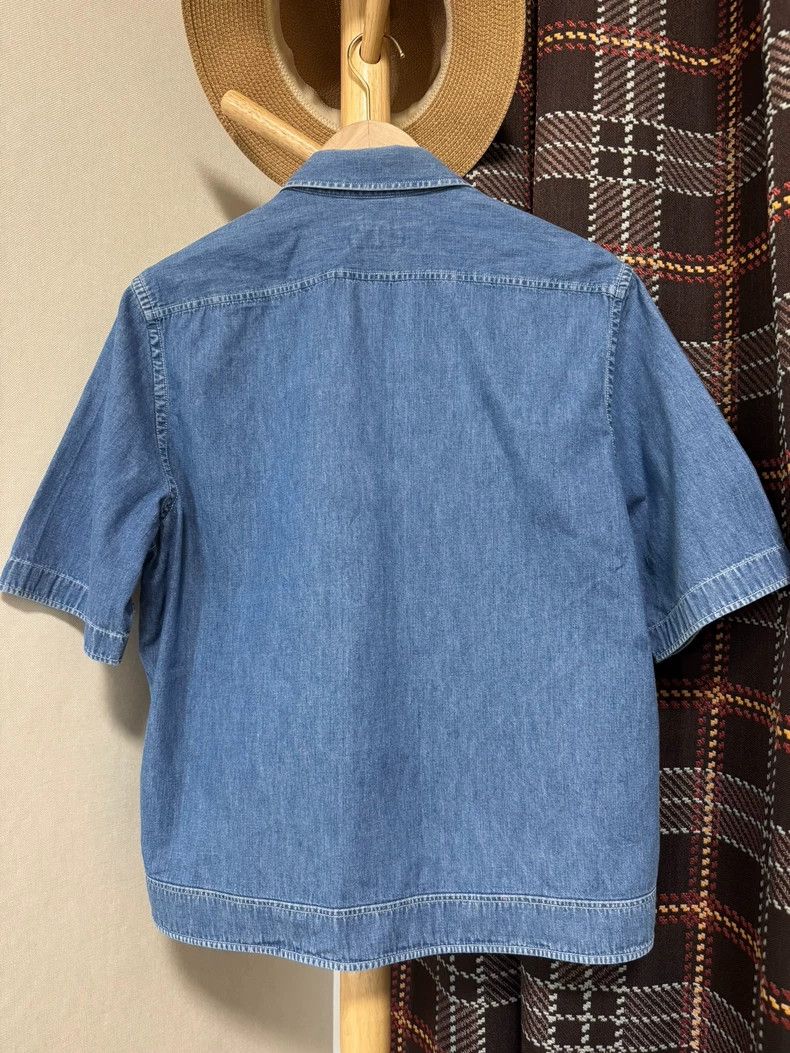 Hermes Hermes Short Sleeve Denim Shirt Jacket Size US M / EU 48-50 / 2 - 2 Thumbnail