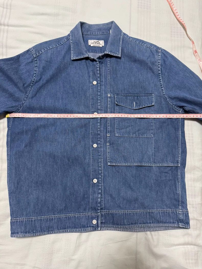Hermes Hermes Short Sleeve Denim Shirt Jacket Size US M / EU 48-50 / 2 - 4 Thumbnail