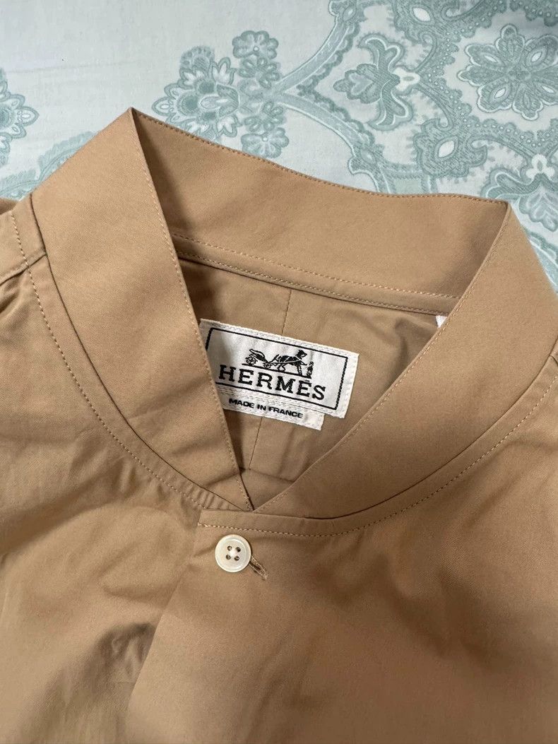 Hermes Hermes Men’s Shirt with Unique Collar Design Size US M / EU 48-50 / 2 - 3 Thumbnail