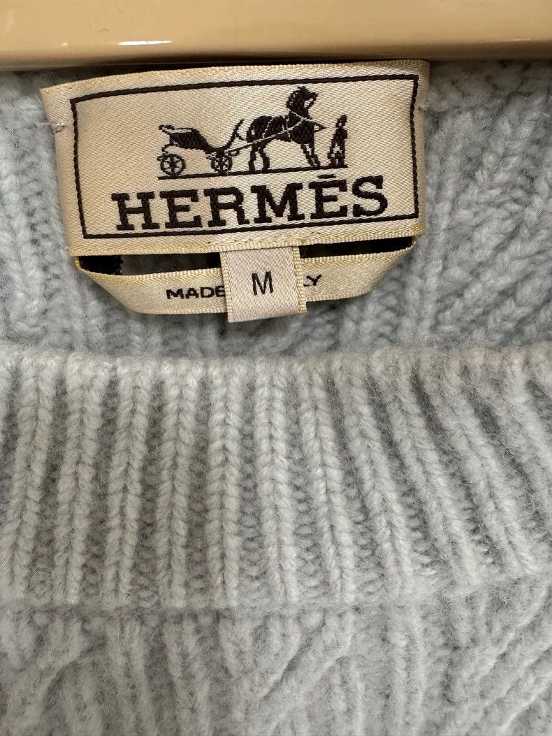 Hermes Hermes Cashmere Sweater in Ice Blue Color Size US M / EU 48-50 / 2 - 3 Thumbnail