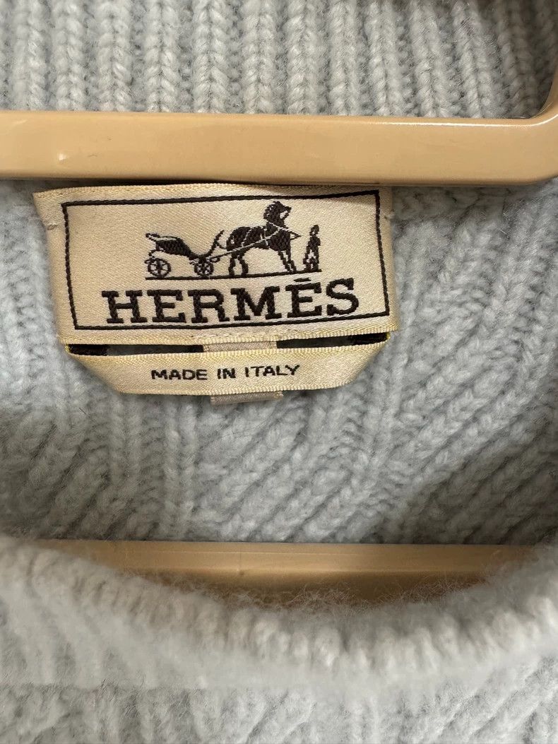 Hermes Hermes Cashmere Sweater in Ice Blue Color Size US M / EU 48-50 / 2 - 2 Thumbnail