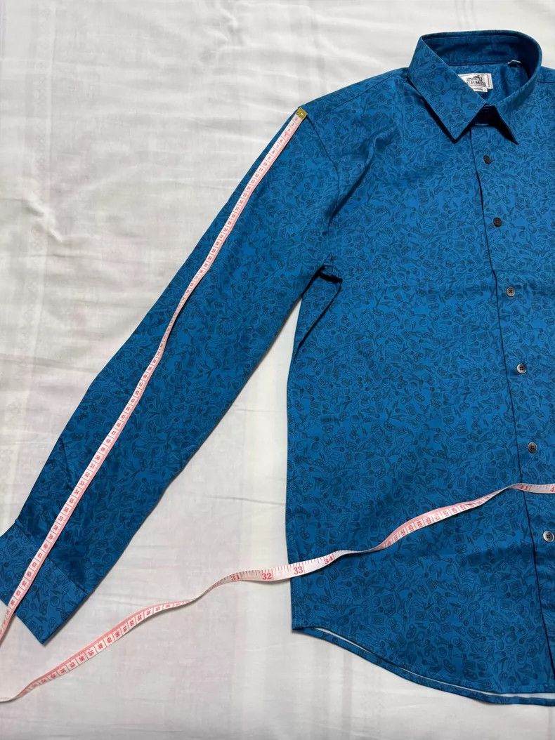 Hermes Hermes Shirt with Classic Pattern and High-Quality Color Size US L / EU 52-54 / 3 - 6 Thumbnail