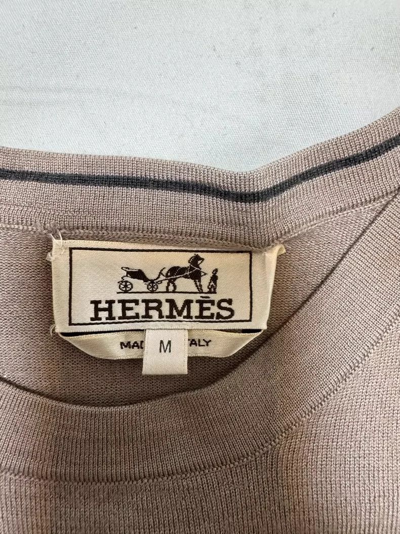 Hermes Hermes Cashmere Sweater in Elegant Light Gray Size US M / EU 48-50 / 2 - 7 Thumbnail