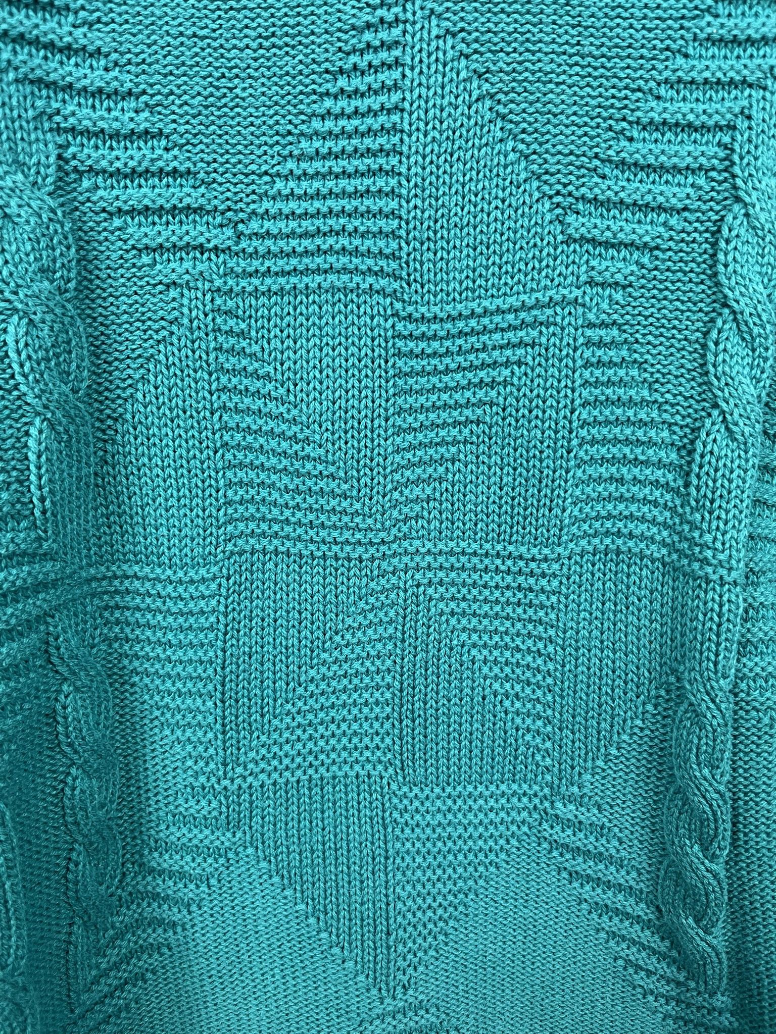 Vintage Vintage 9s0 Jantzen Cableknit Teal Pattern Knit Swaeter Size XL Size US XL / EU 56 / 4 - 2 Thumbnail