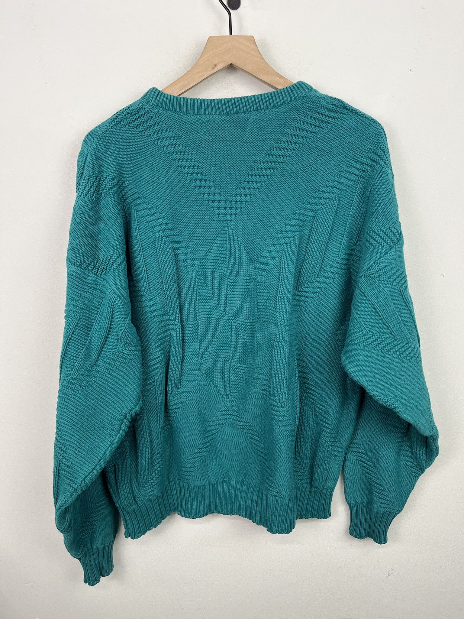 Vintage Vintage 9s0 Jantzen Cableknit Teal Pattern Knit Swaeter Size XL Size US XL / EU 56 / 4 - 4 Thumbnail