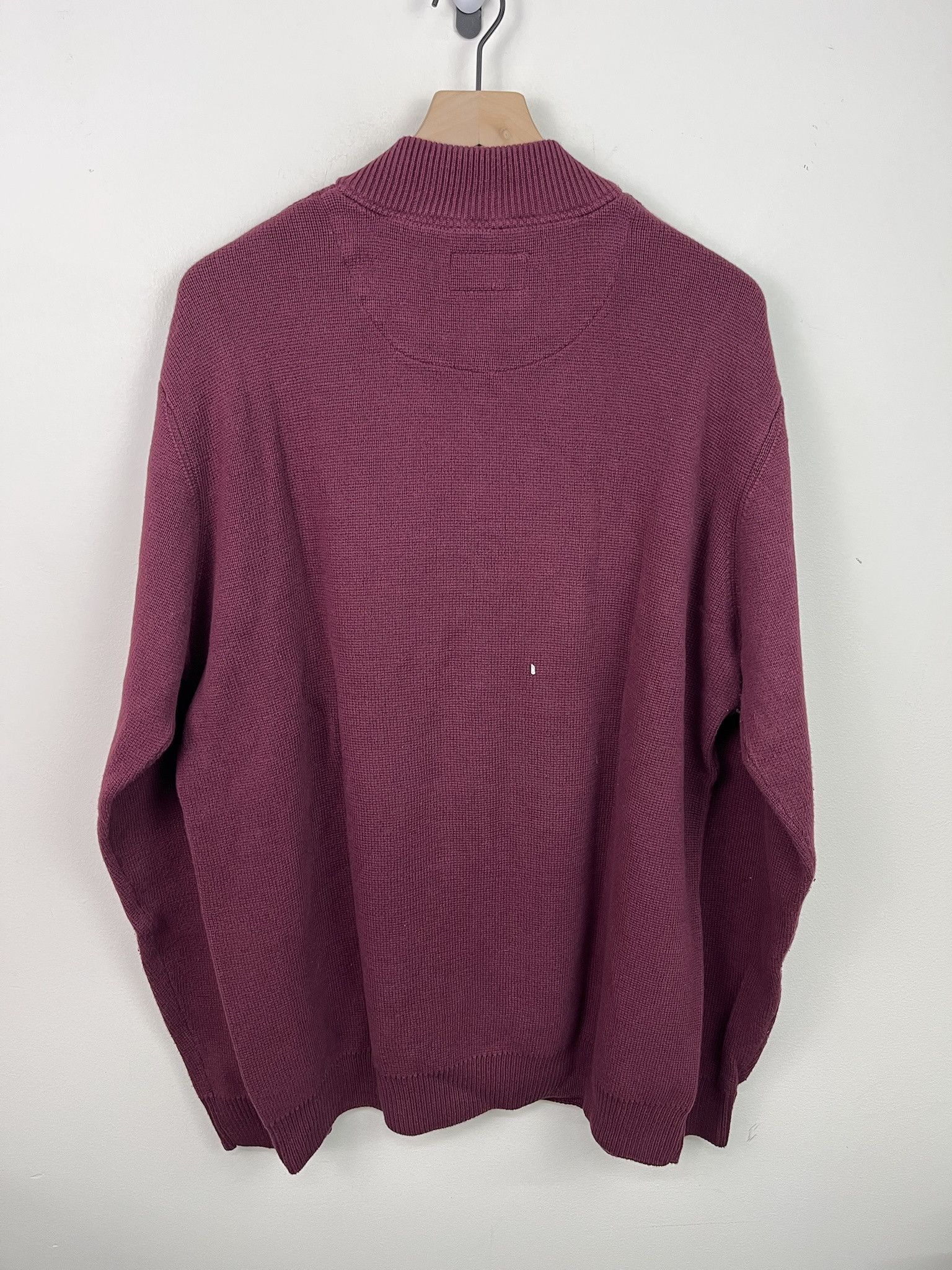 Vintage Vintage 90s Maroon Button Neck Fishermans Sweater Size XL Tall Size US XL / EU 56 / 4 - 3 Thumbnail