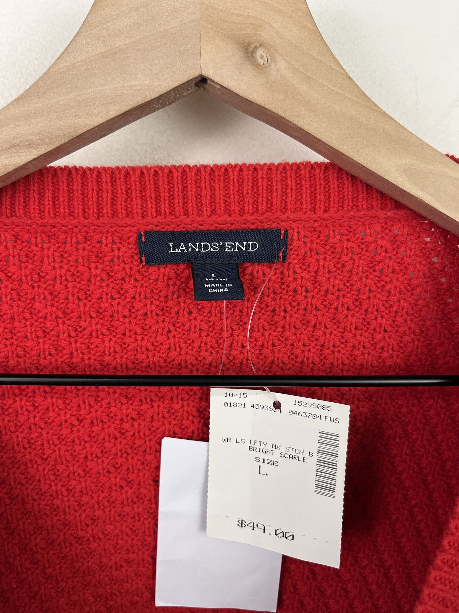 Vintage Vintatge Deadstock NWT Lands End Red Knti Swaeter Size L Size US L / EU 52-54 / 3 - 2 Thumbnail