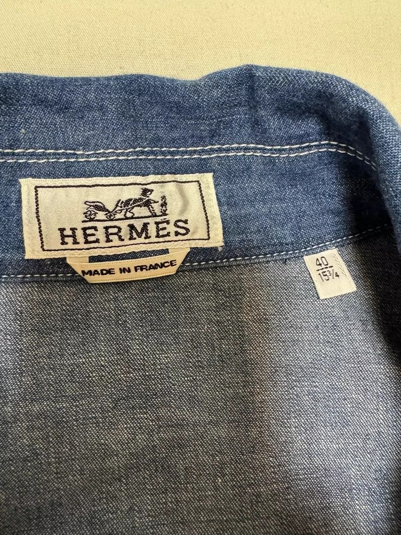 Hermes Hermes Jacket Shirt in Blue Denim Size US L / EU 52-54 / 3 - 7 Thumbnail