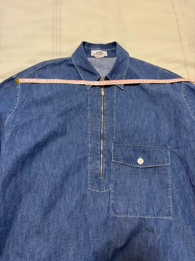 Hermes Hermes Jacket Shirt in Blue Denim Size US L / EU 52-54 / 3 - 3 Thumbnail