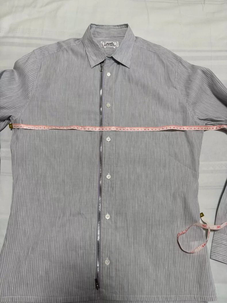 Hermes Hermes Linen Shirt Jacket with Stripes Size US M / EU 48-50 / 2 - 4 Thumbnail