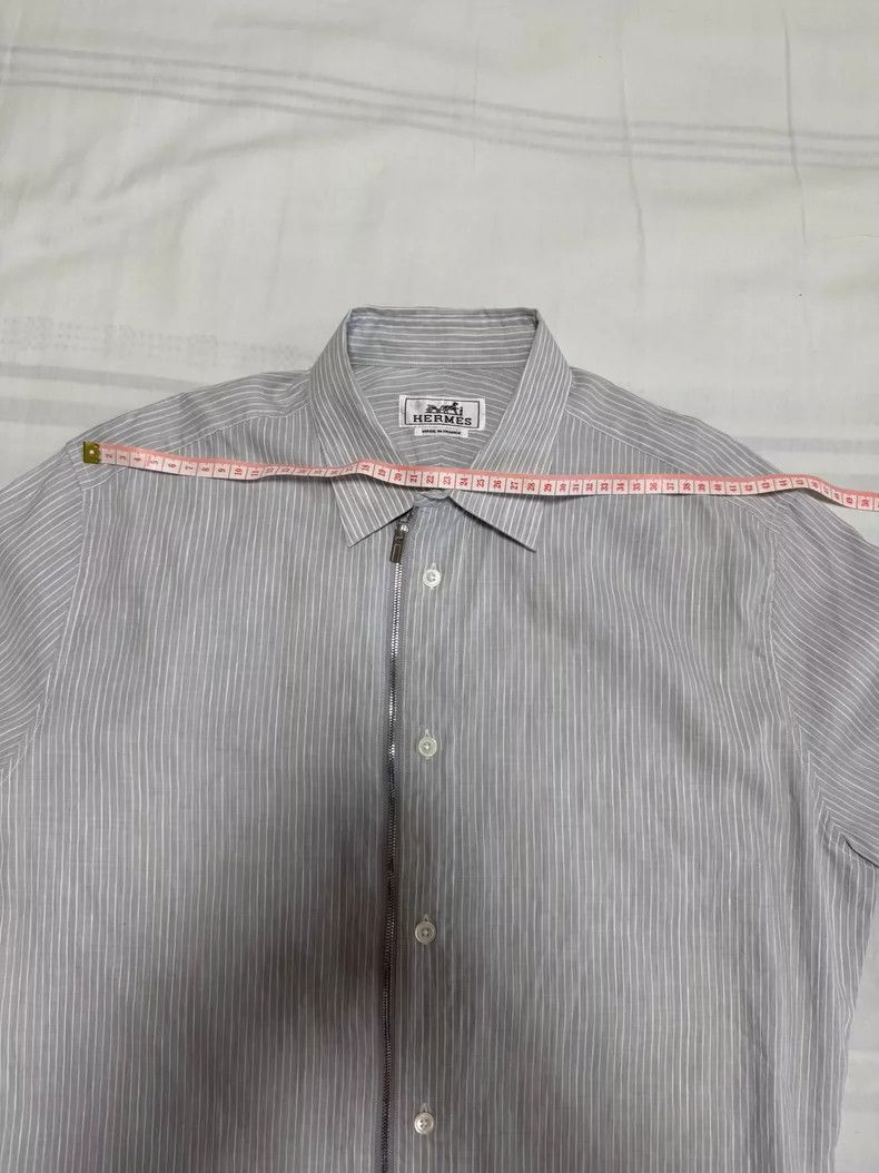 Hermes Hermes Linen Shirt Jacket with Stripes Size US M / EU 48-50 / 2 - 3 Thumbnail