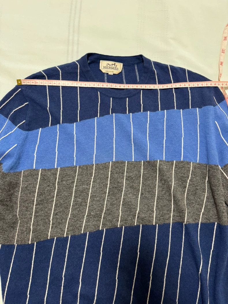 Hermes Hermes Cashmere Sweater in Blue Stripes Size US L / EU 52-54 / 3 - 3 Thumbnail
