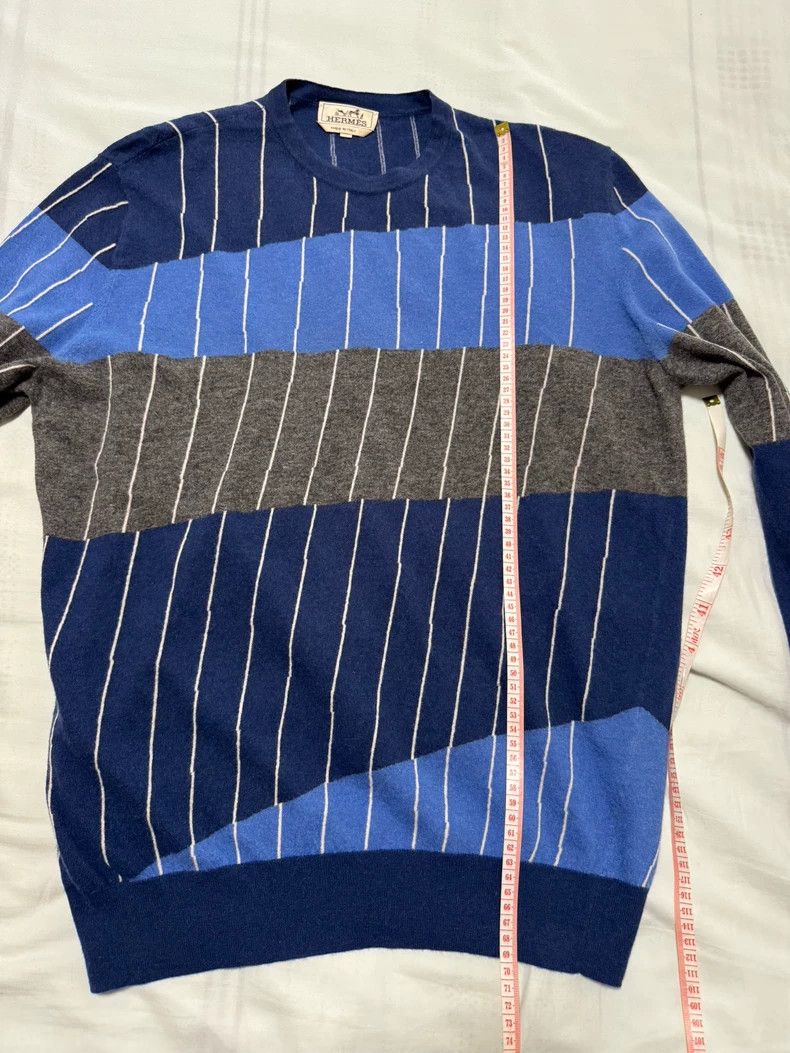 Hermes Hermes Cashmere Sweater in Blue Stripes Size US L / EU 52-54 / 3 - 5 Thumbnail