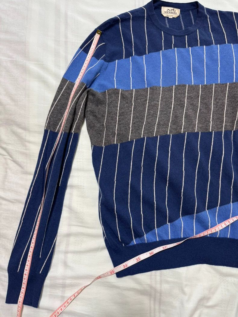 Hermes Hermes Cashmere Sweater in Blue Stripes Size US L / EU 52-54 / 3 - 6 Thumbnail