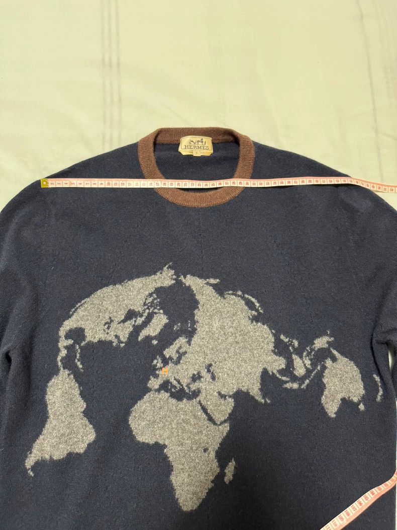 Hermes Hermes Cashmere Sweater with World Map Design Size US L / EU 52-54 / 3 - 3 Thumbnail