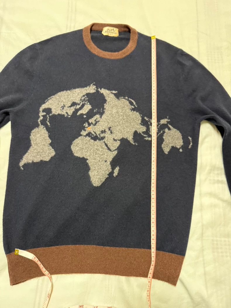 Hermes Hermes Cashmere Sweater with World Map Design Size US L / EU 52-54 / 3 - 5 Thumbnail