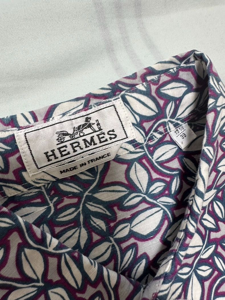 Hermes Hermes Linen Shirt with Classic Floral Print Size US M / EU 48-50 / 2 - 7 Thumbnail