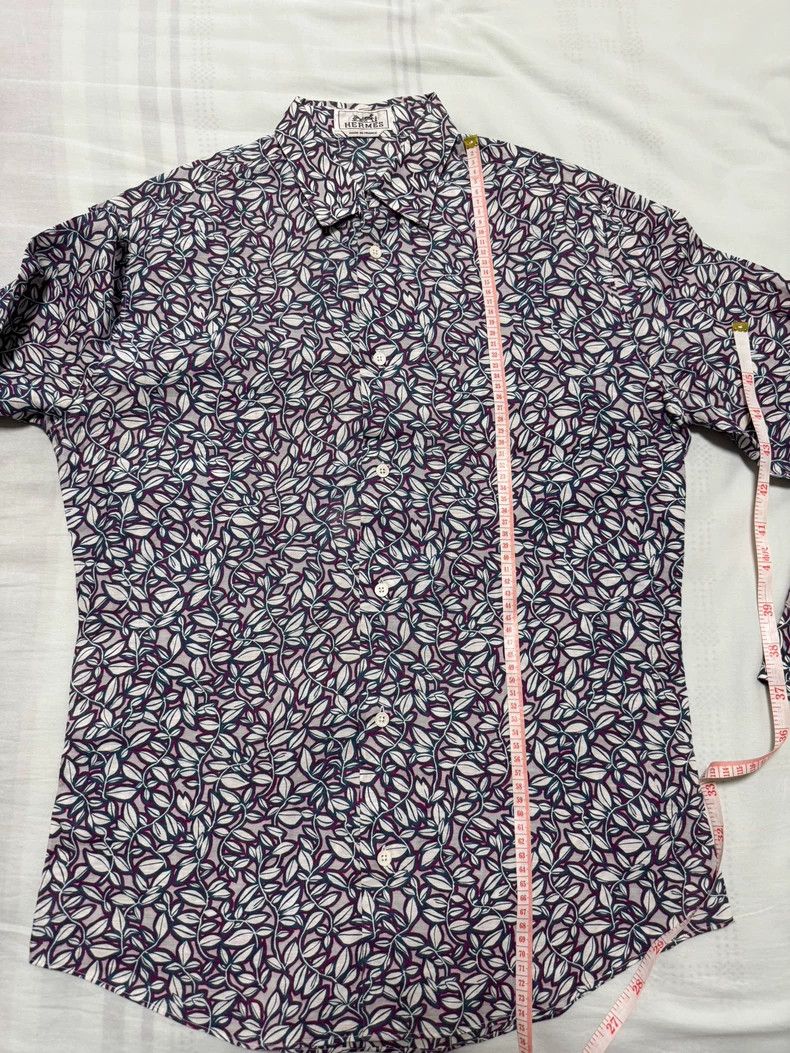 Hermes Hermes Linen Shirt with Classic Floral Print Size US M / EU 48-50 / 2 - 5 Thumbnail