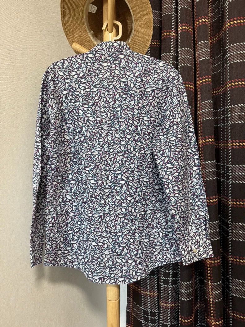 Hermes Hermes Linen Shirt with Classic Floral Print Size US M / EU 48-50 / 2 - 2 Thumbnail