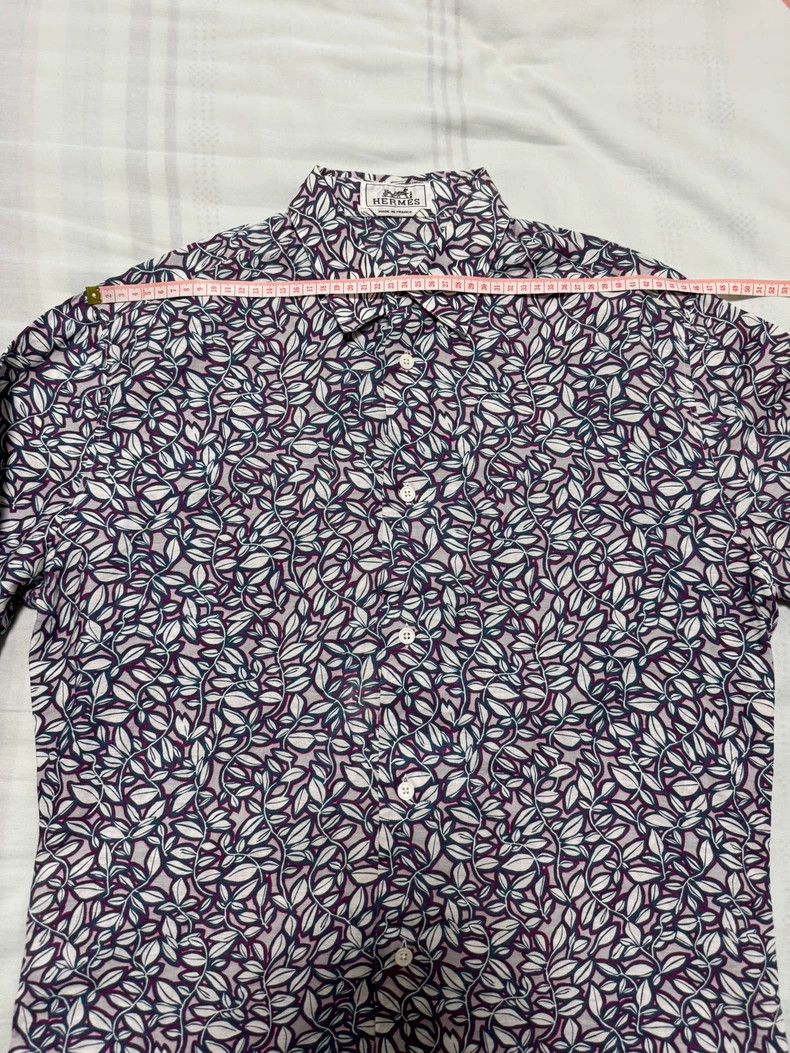 Hermes Hermes Linen Shirt with Classic Floral Print Size US M / EU 48-50 / 2 - 3 Thumbnail