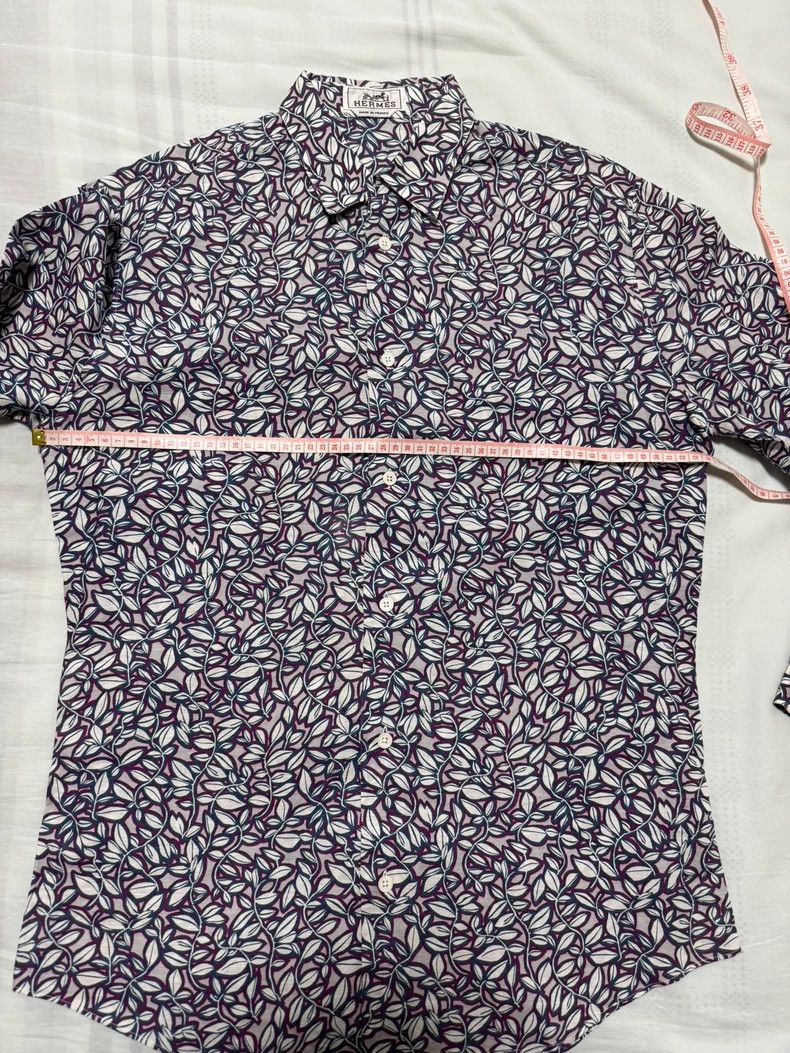 Hermes Hermes Linen Shirt with Classic Floral Print Size US M / EU 48-50 / 2 - 4 Thumbnail