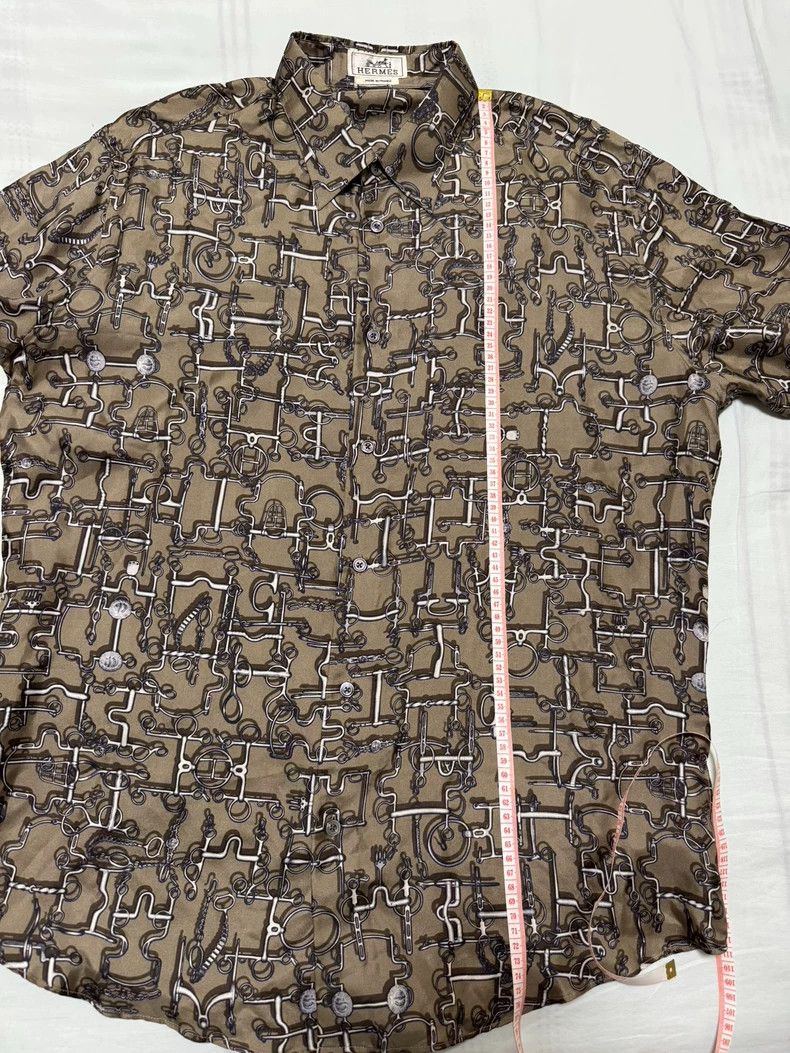 Hermes Hermes Short Sleeve Silk Shirt Size US L / EU 52-54 / 3 - 5 Thumbnail