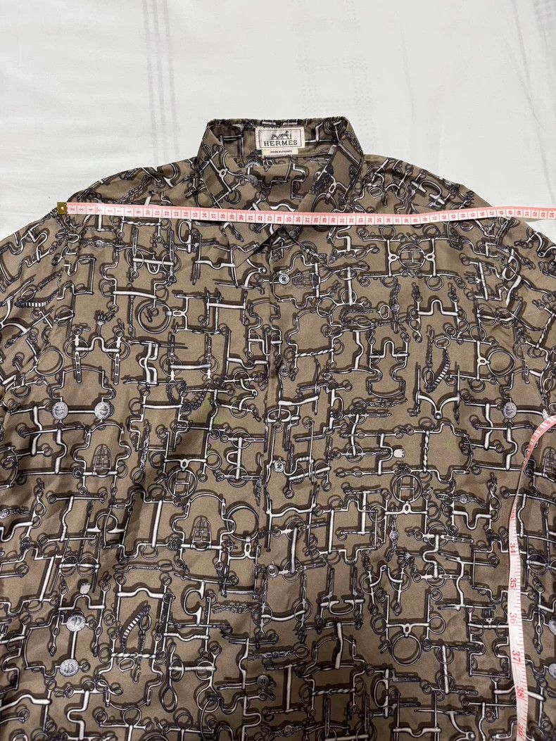 Hermes Hermes Short Sleeve Silk Shirt Size US L / EU 52-54 / 3 - 3 Thumbnail