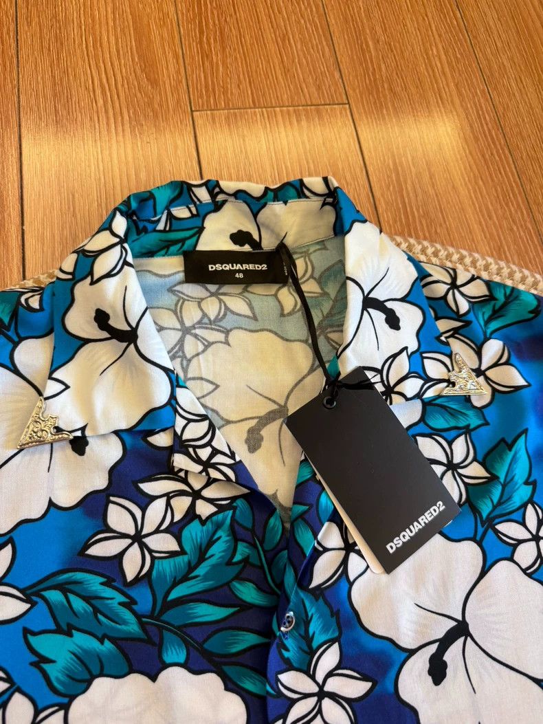 Dsquared2 Dsquared2 Floral Hawaiian Short Sleeve Shirt Size US L / EU 52-54 / 3 - 3 Thumbnail