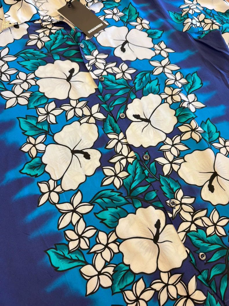 Dsquared2 Dsquared2 Floral Hawaiian Short Sleeve Shirt Size US L / EU 52-54 / 3 - 4 Thumbnail