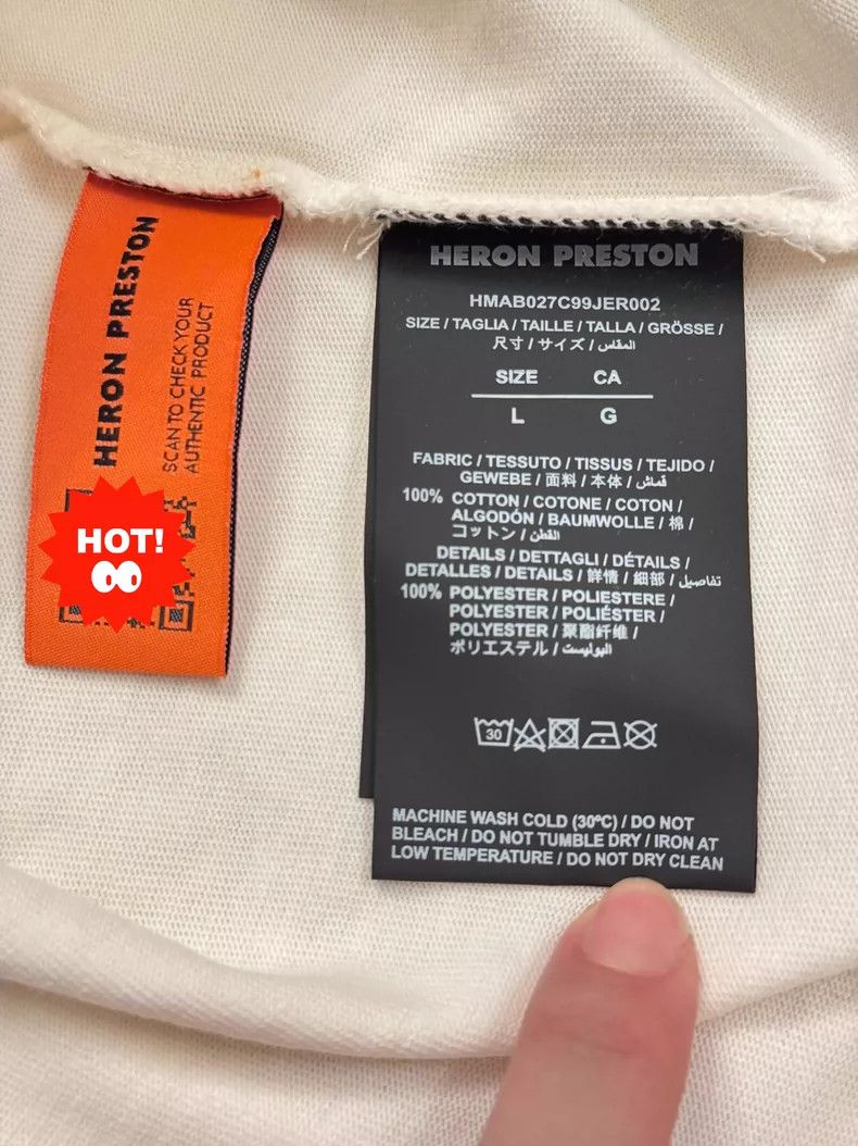 Heron Preston Heron Preston Classic White Long Sleeve Tee Size US L / EU 52-54 / 3 - 6 Thumbnail
