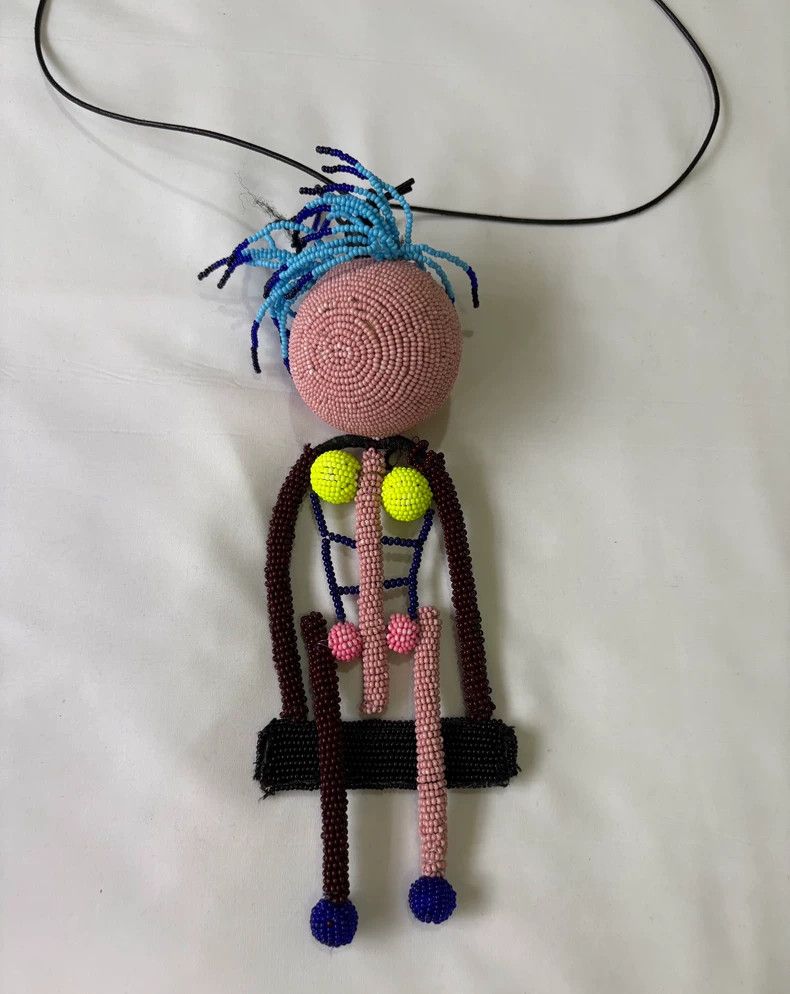 Walter Van Beirendonck Cute Beaded Doll Pendant Necklace Size ONE SIZE - 6 Thumbnail