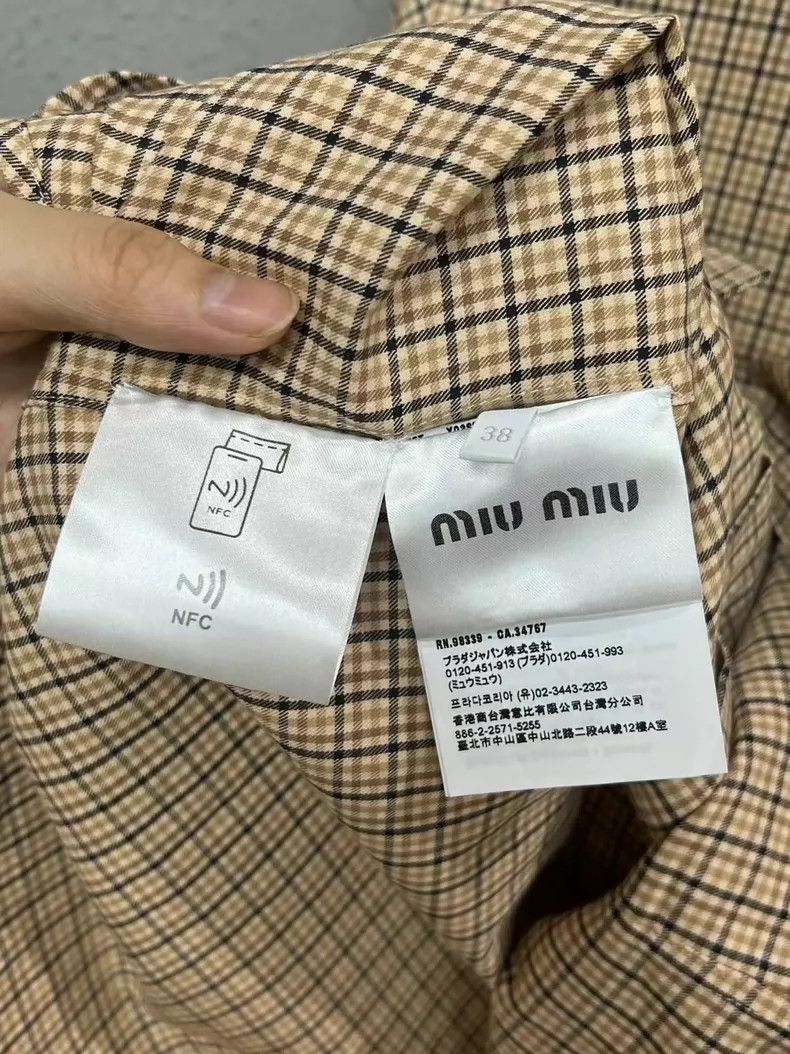 Miu Miu Miumiu Checked Long Sleeve Shirt Size S / US 4 / IT 40 - 4 Thumbnail