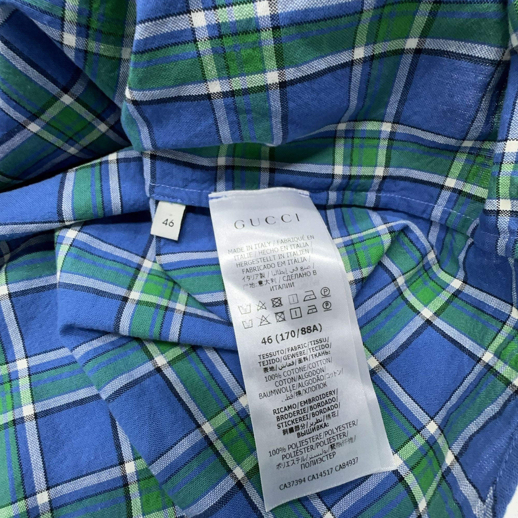 Gucci Gucci Green Plaid Cotton Shirt for Men Size US M / EU 48-50 / 2 - 7 Thumbnail