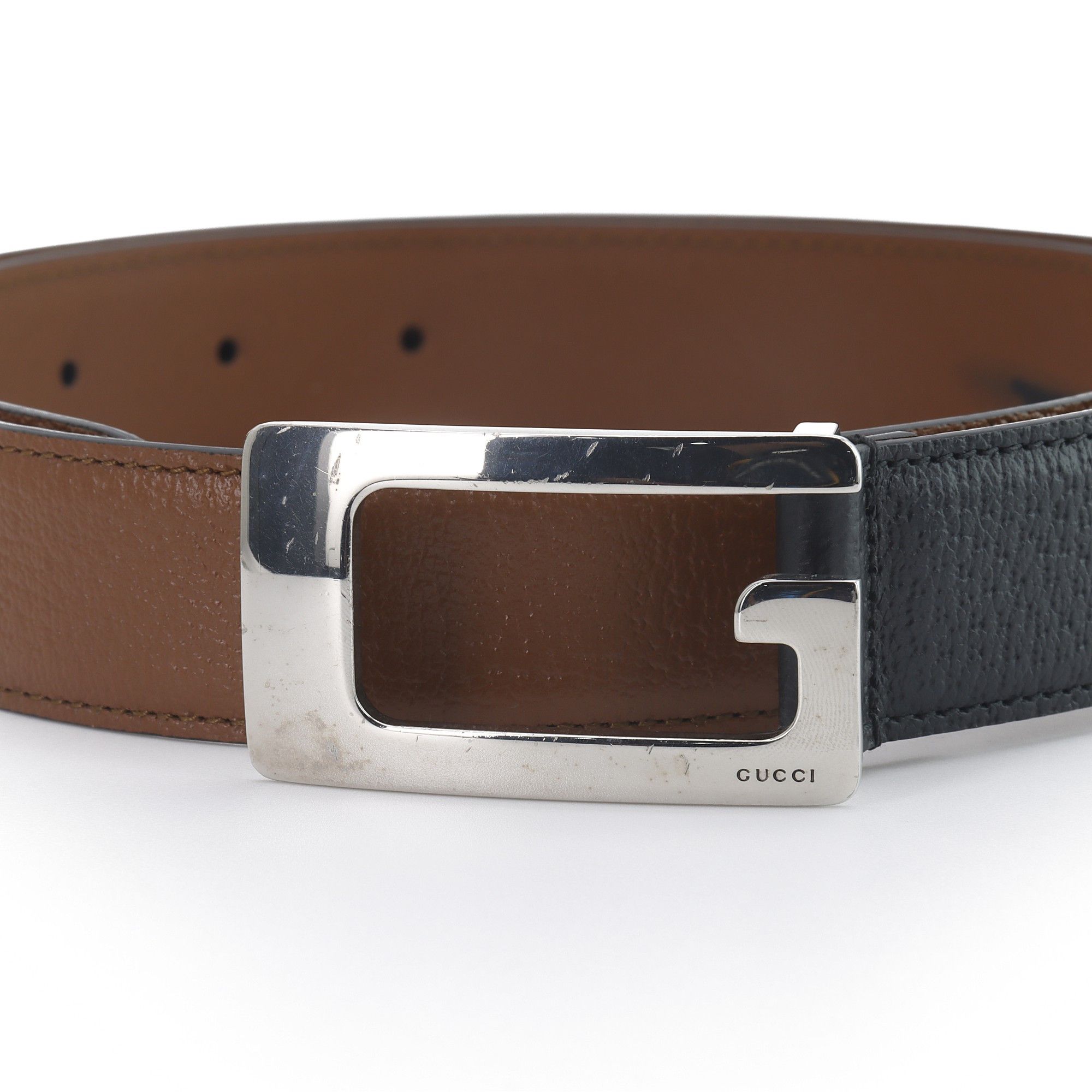 Gucci Gucci Two-Tone Leather Belt for Men Size ONE SIZE - 3 Thumbnail