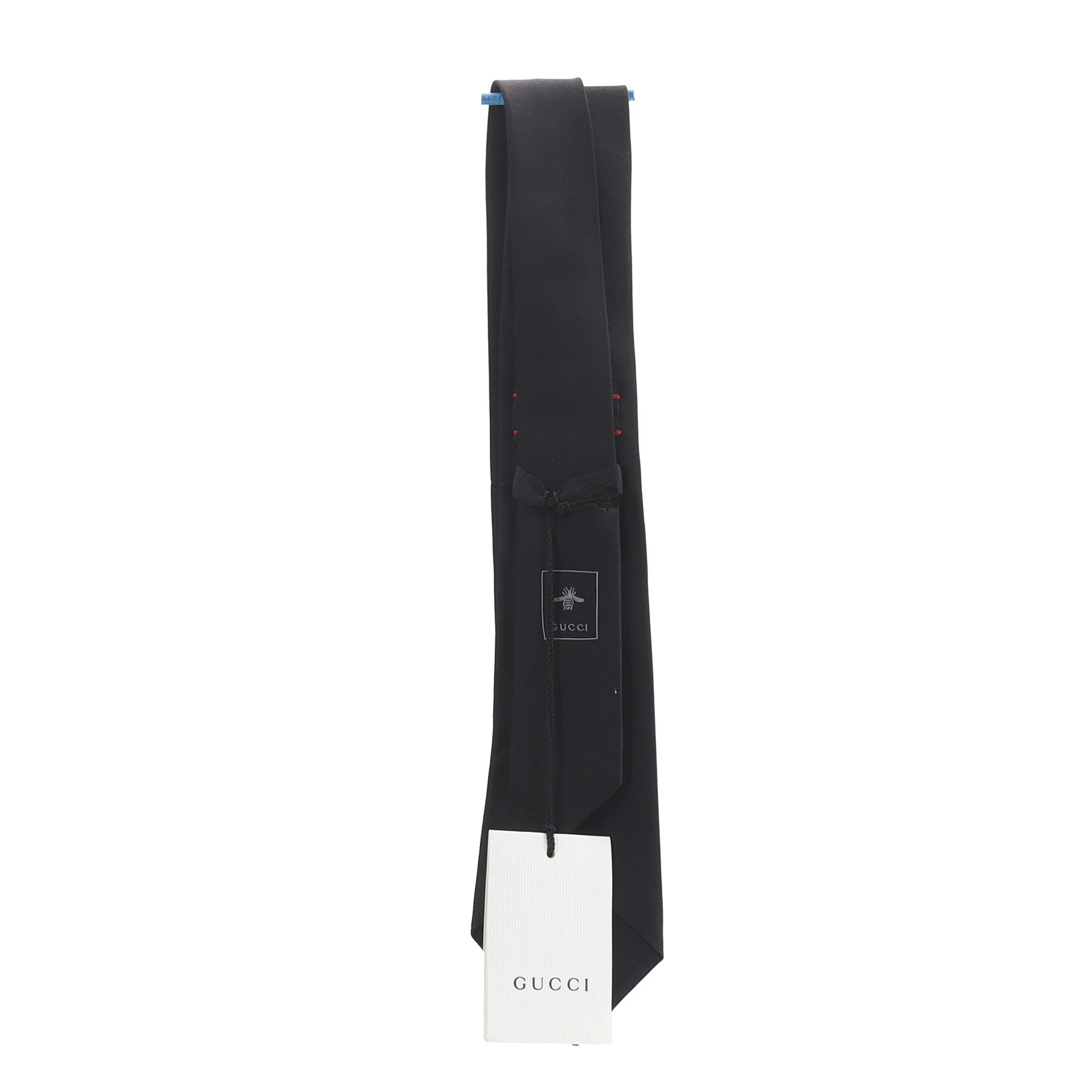 Gucci Gucci Black Silk Tie with Bee Pattern Size ONE SIZE - 3 Thumbnail