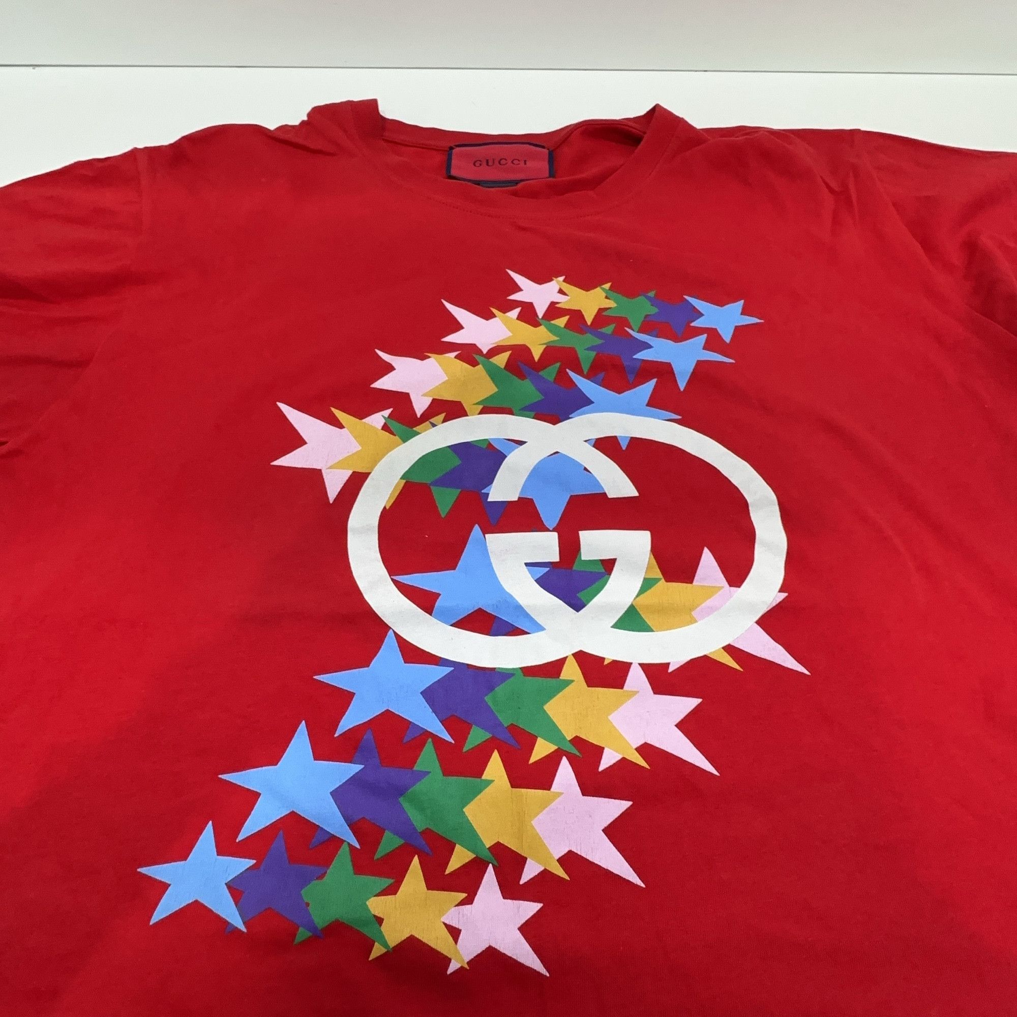 Gucci Gucci SS21 Star Print Red T-Shirt Size US M / EU 48-50 / 2 - 2 Thumbnail