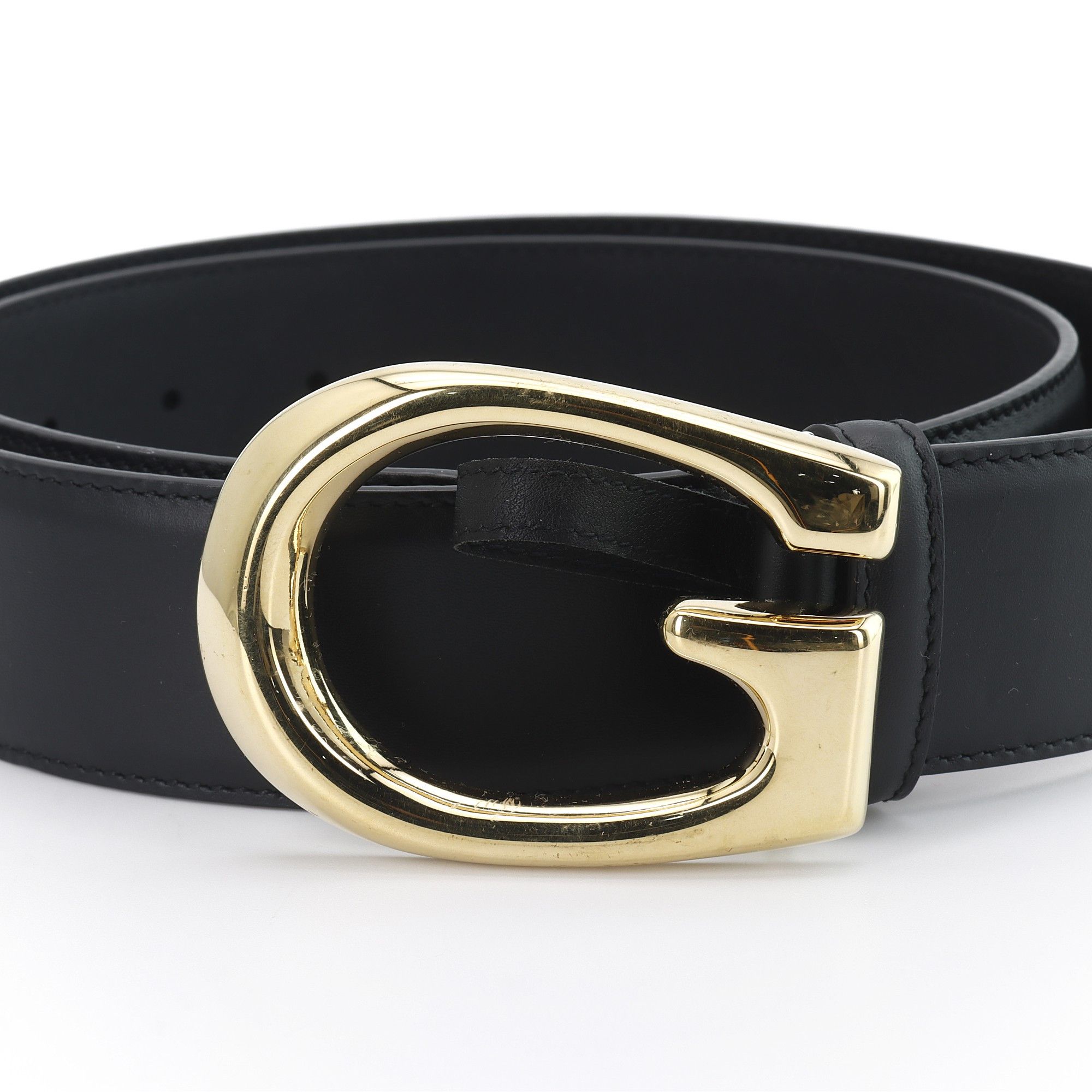 Gucci Gucci Gold G Buckle Leather Belt Size ONE SIZE - 3 Thumbnail