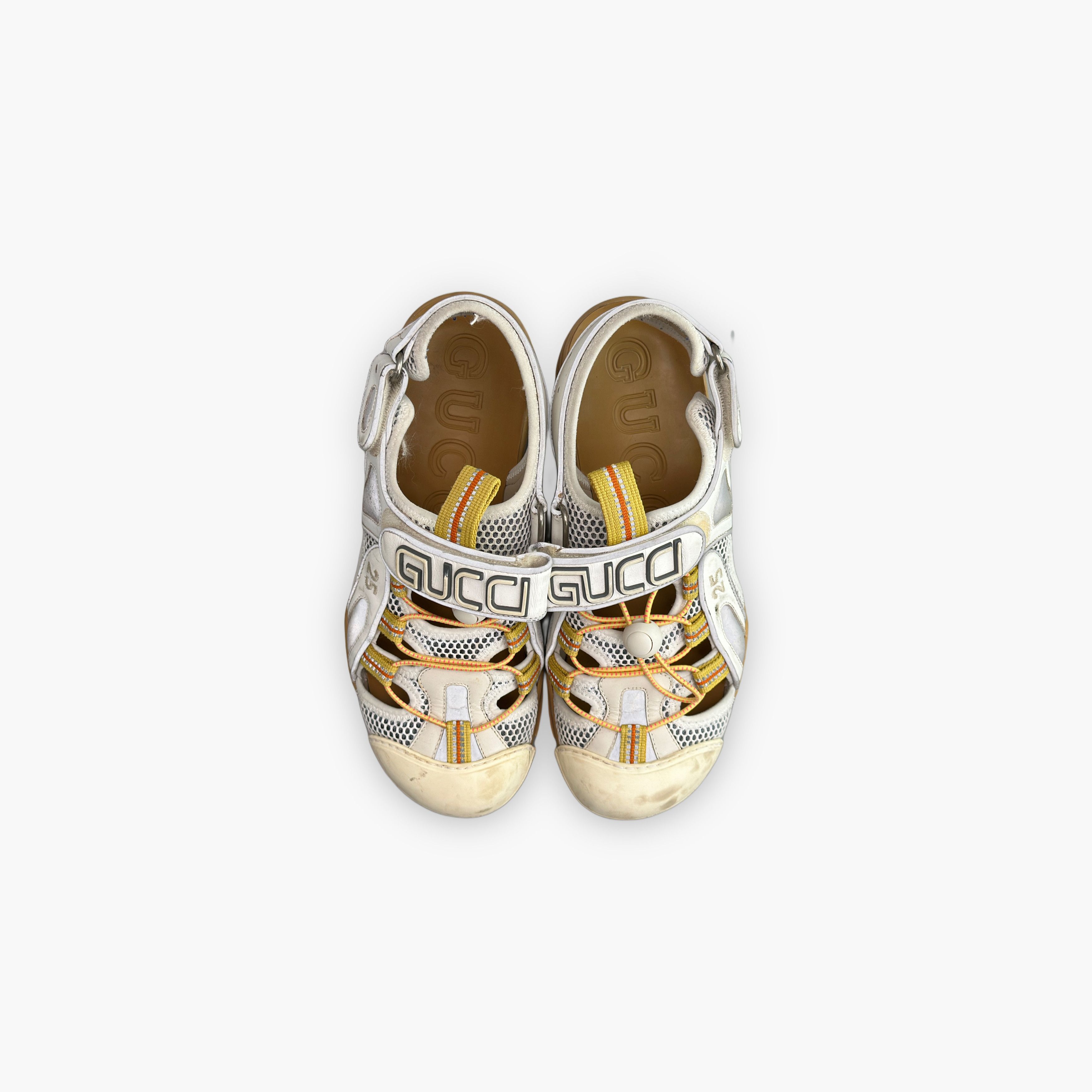 Gucci Gucci Leather Velcro Sandals Silver White Size US 7.5 / EU 40-41 - 2 Thumbnail